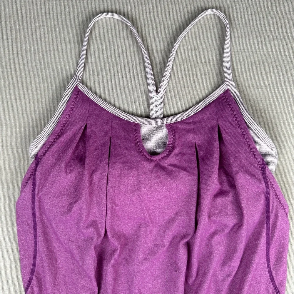 Lululemon Racerback Tank Top Womens Sz 4 Purple Built in Bra Athleisure